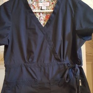 Koi navy scrub top